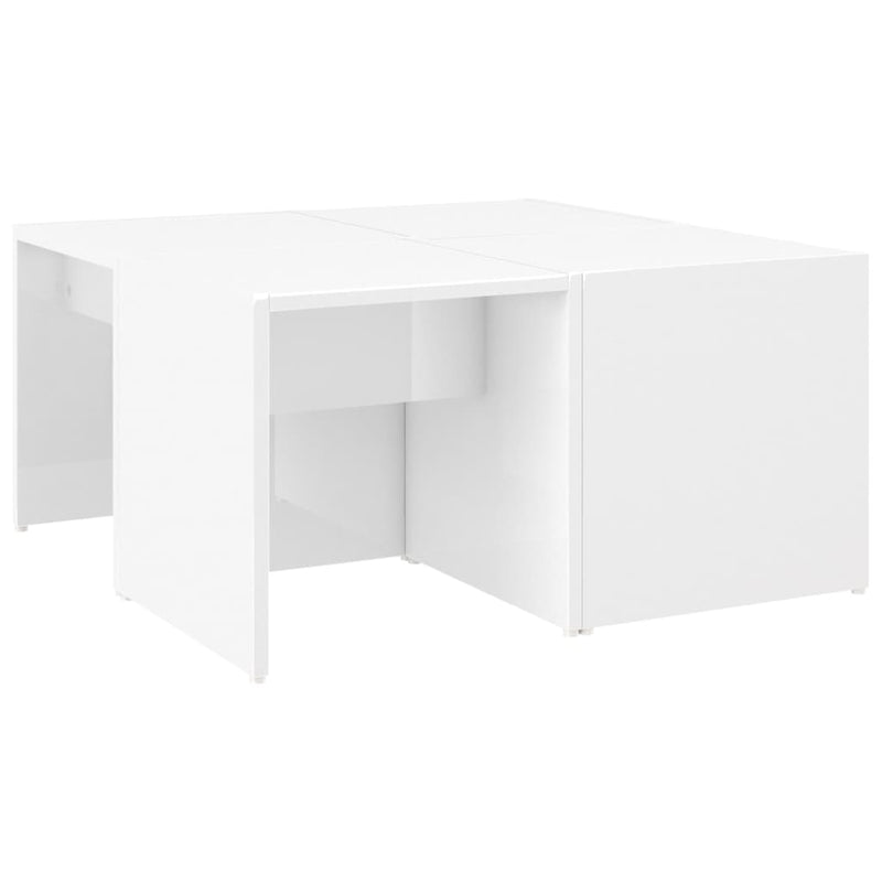 Salontafels 4 st 33x33x33 cm spaanplaat hoogglans wit MeubelReus
