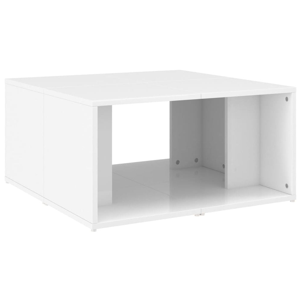 Salontafels 4 st 33x33x33 cm spaanplaat hoogglans wit MeubelReus
