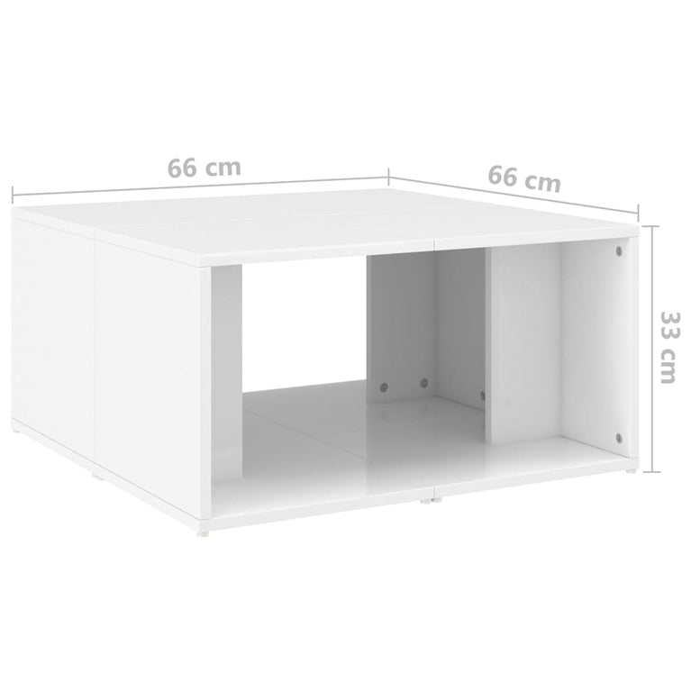 Salontafels 4 st 33x33x33 cm spaanplaat hoogglans wit MeubelReus