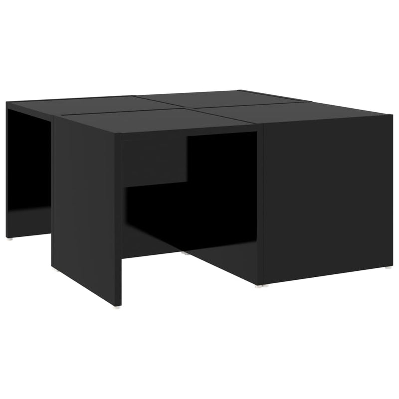 Salontafels 4 st 33x33x33 cm spaanplaat hoogglans zwart MeubelReus