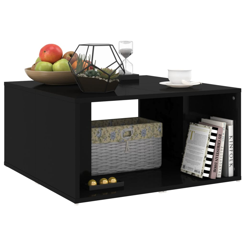 Salontafels 4 st 33x33x33 cm spaanplaat hoogglans zwart MeubelReus