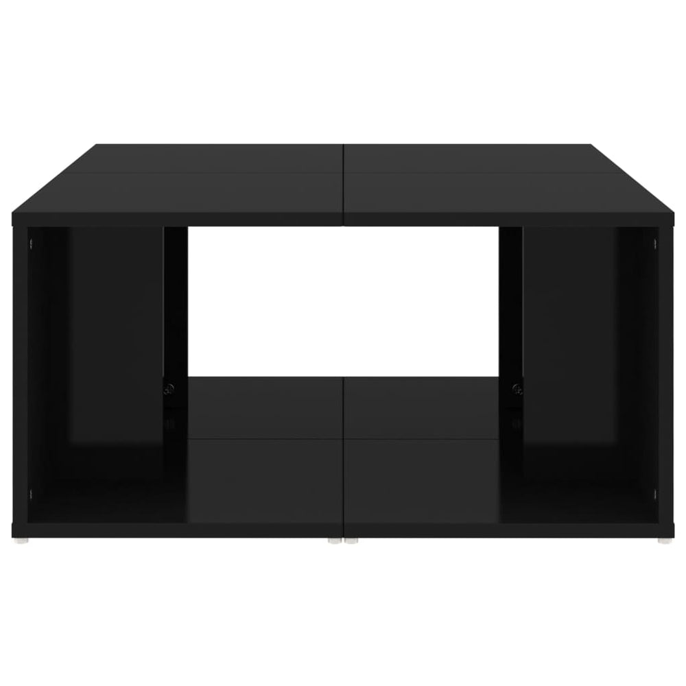 Salontafels 4 st 33x33x33 cm spaanplaat hoogglans zwart MeubelReus