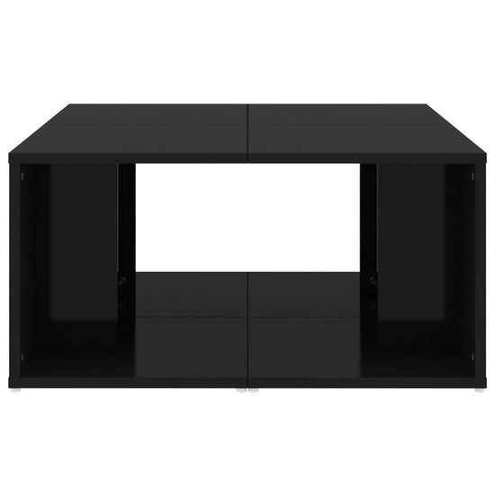 Salontafels 4 st 33x33x33 cm spaanplaat hoogglans zwart MeubelReus