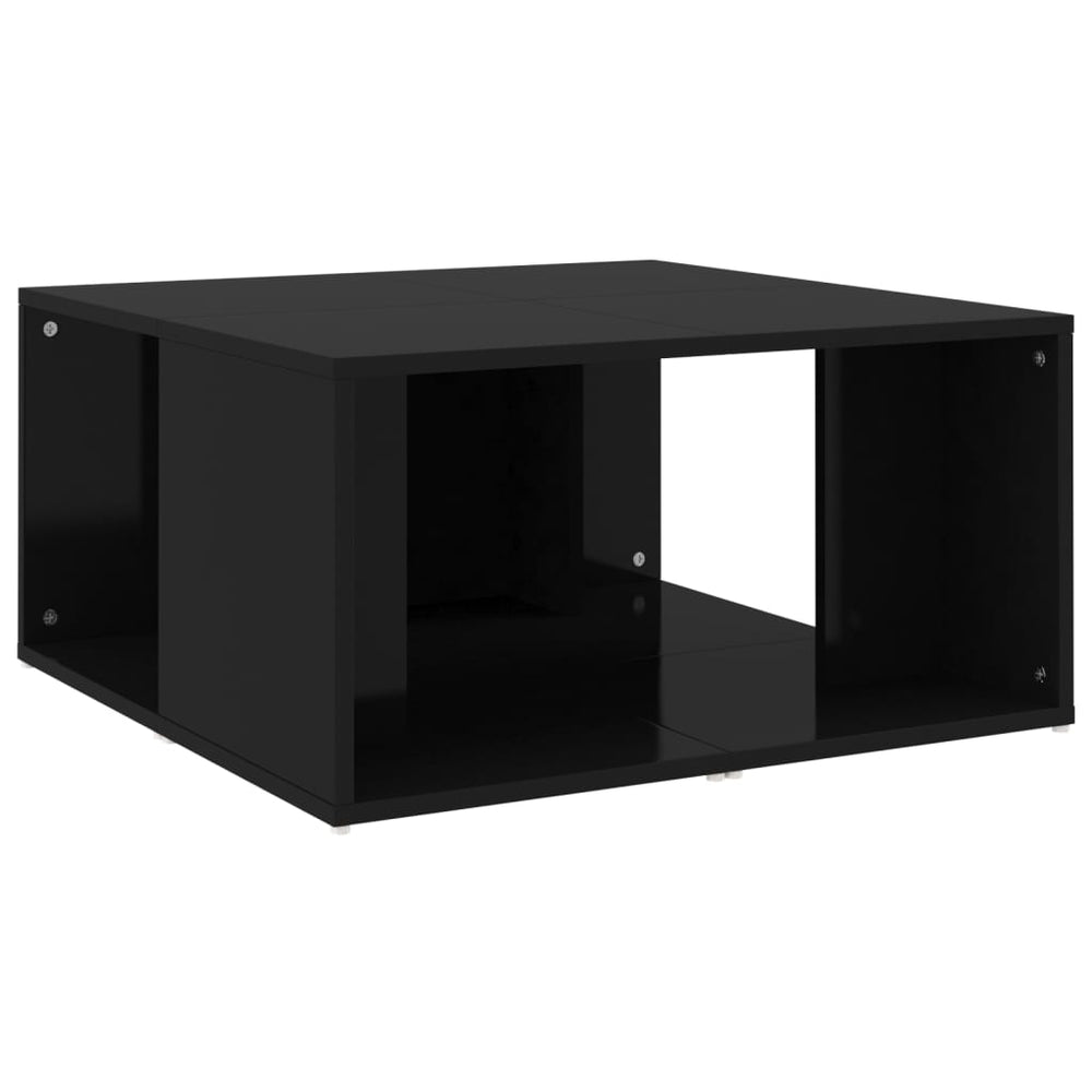 Salontafels 4 st 33x33x33 cm spaanplaat hoogglans zwart MeubelReus