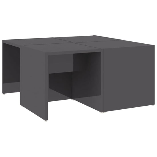 Salontafels 4 st 33x33x33 cm spaanplaat hoogglans grijs MeubelReus