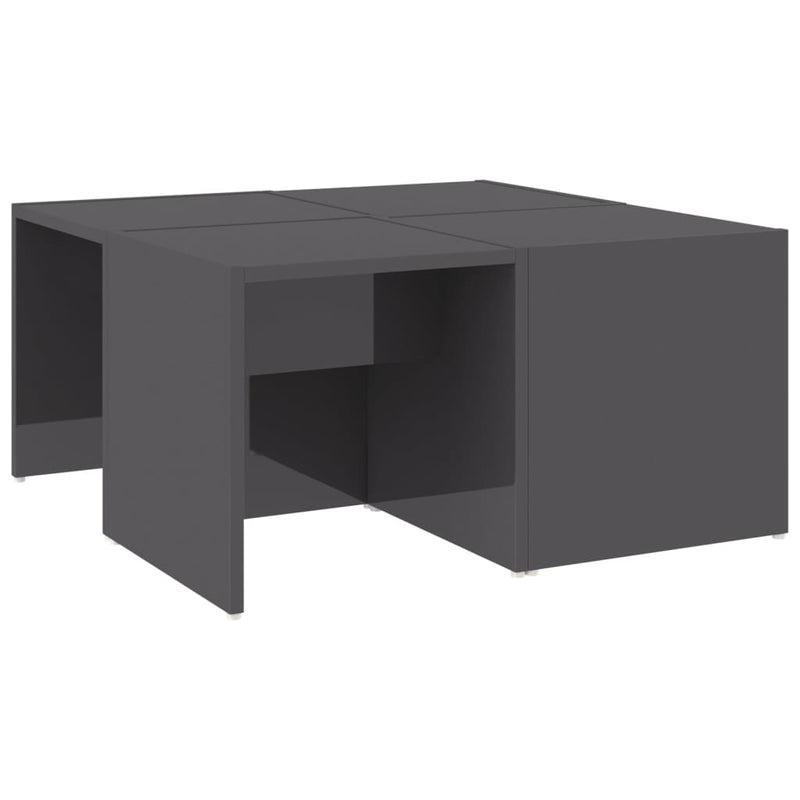 Salontafels 4 st 33x33x33 cm spaanplaat hoogglans grijs MeubelReus