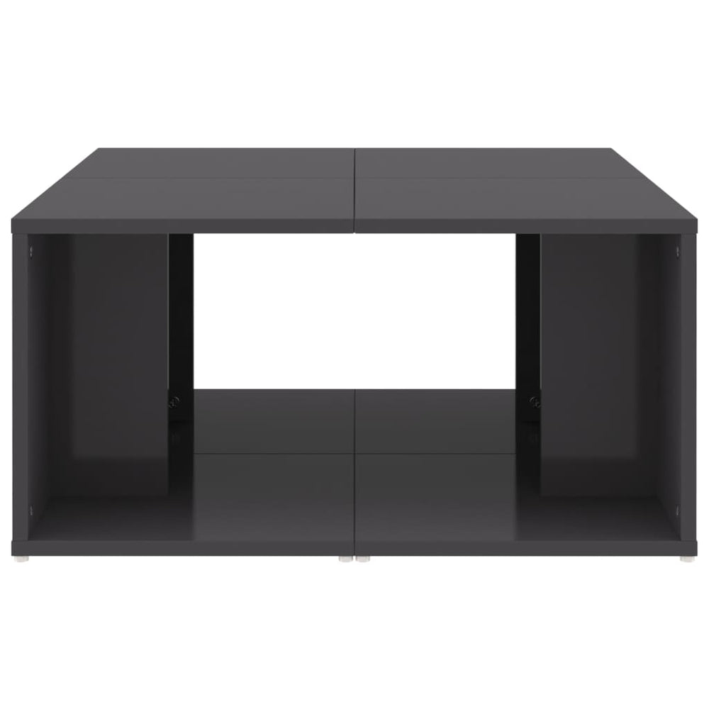 Salontafels 4 st 33x33x33 cm spaanplaat hoogglans grijs MeubelReus