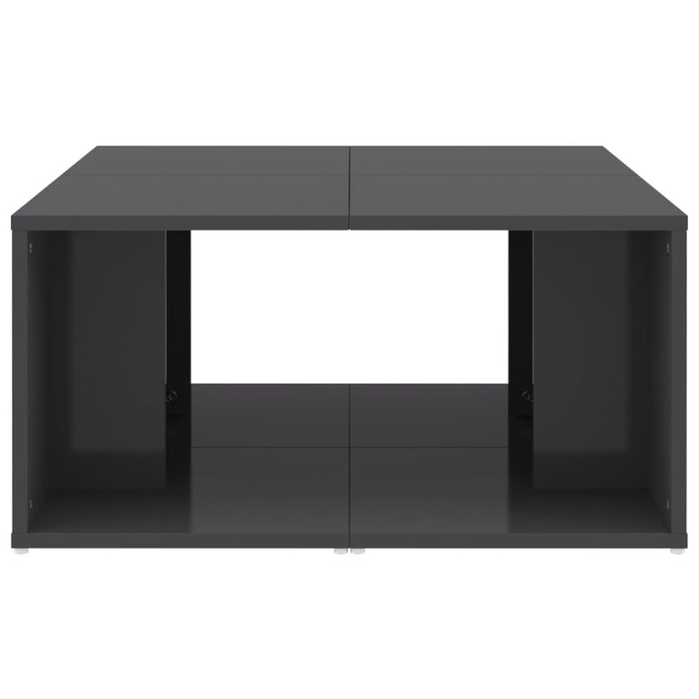 Salontafels 4 st 33x33x33 cm spaanplaat hoogglans grijs MeubelReus