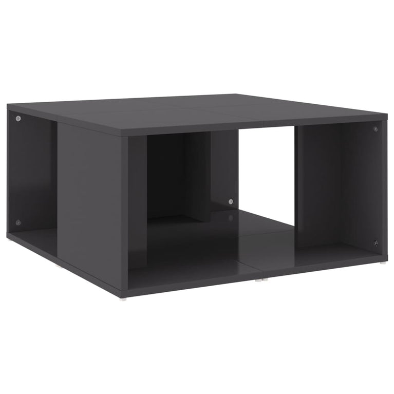 Salontafels 4 st 33x33x33 cm spaanplaat hoogglans grijs MeubelReus