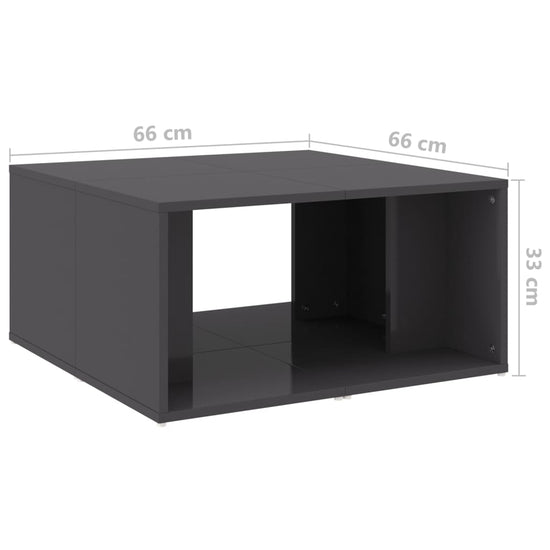 Salontafels 4 st 33x33x33 cm spaanplaat hoogglans grijs MeubelReus