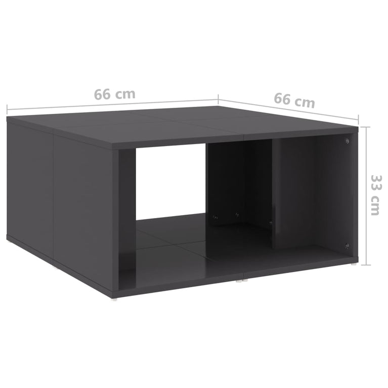 Salontafels 4 st 33x33x33 cm spaanplaat hoogglans grijs MeubelReus