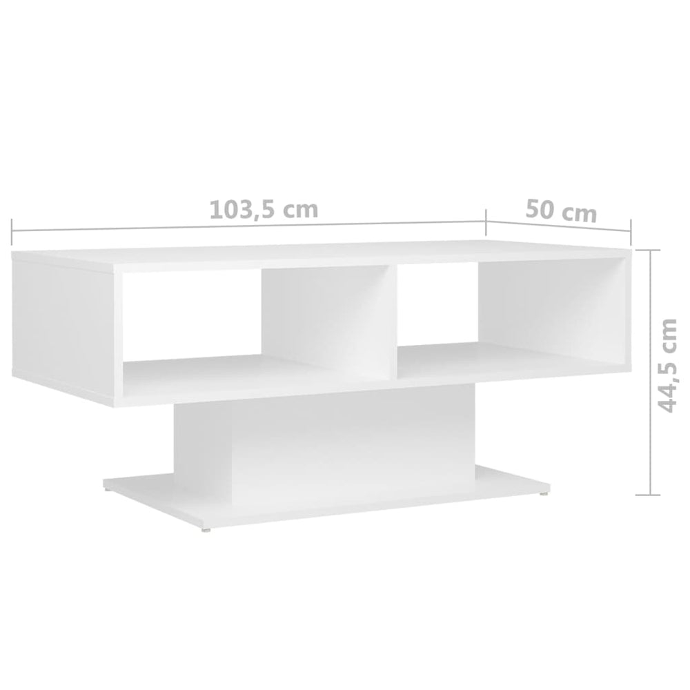 Salontafel 103,5x50x44,5 cm bewerkt hout wit MeubelReus
