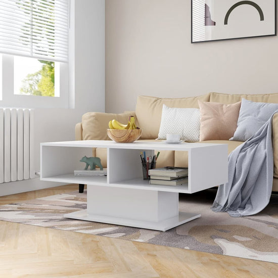 Salontafel 103,5x50x44,5 cm bewerkt hout wit MeubelReus