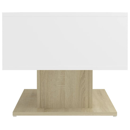Salontafel 103,5x50x44,5 cm spaanplaat wit en sonoma eikenkleurig MeubelReus