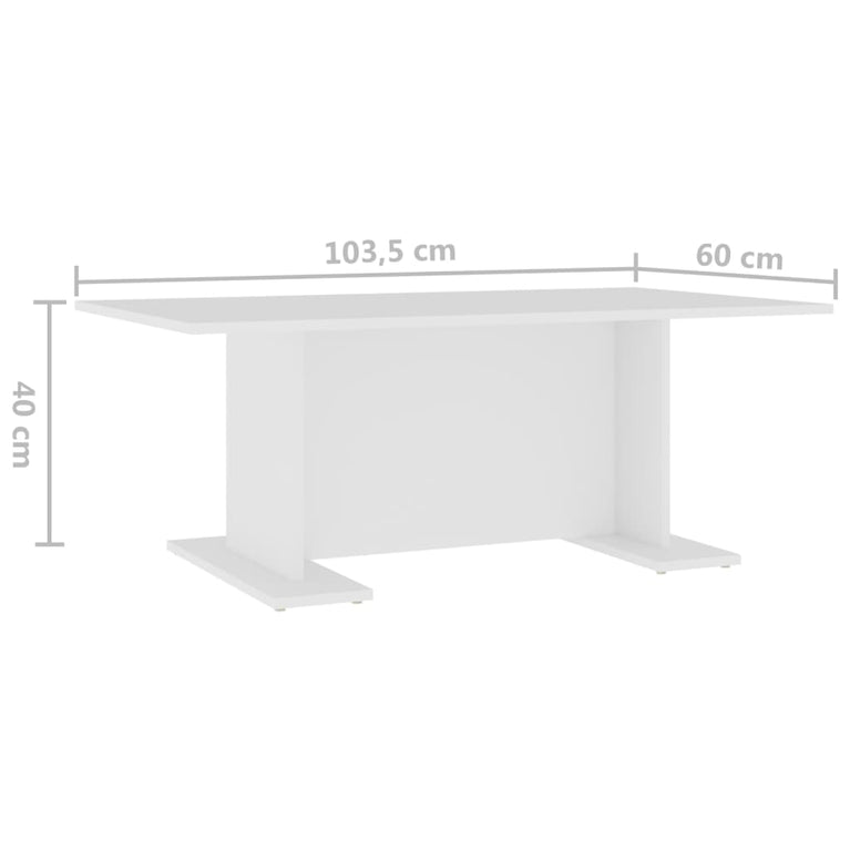 Salontafel 103,5x60x40 cm spaanplaat wit MeubelReus