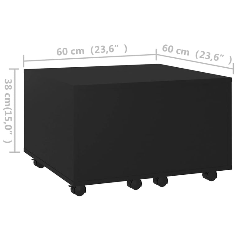 Salontafel 60x60x38 cm spaanplaat zwart MeubelReus