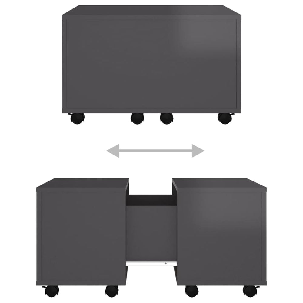 Salontafel 60x60x38 cm spaanplaat hoogglans grijs MeubelReus