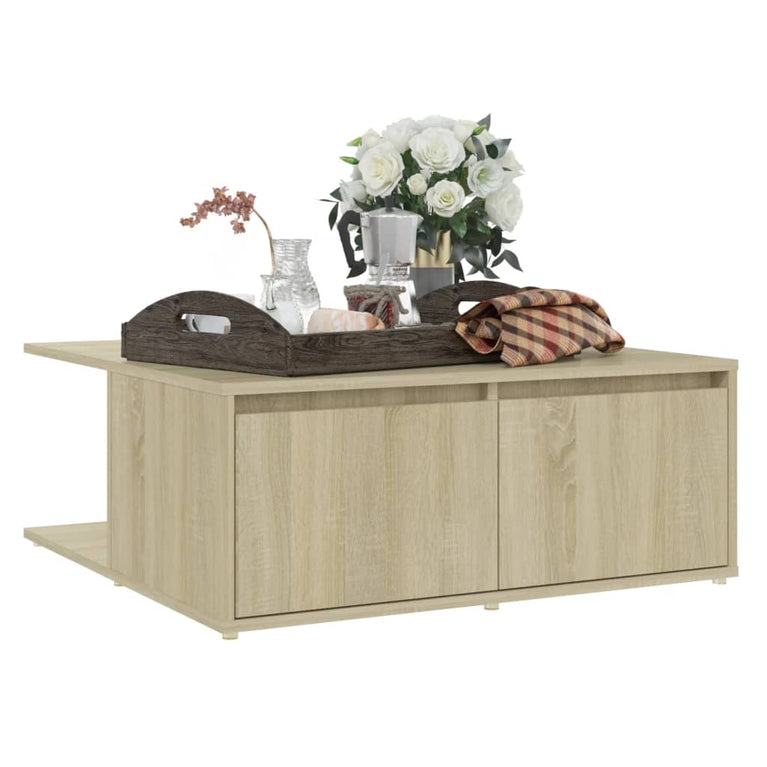 Salontafel 80x80x31 cm spaanplaat sonoma eikenkleurig MeubelReus