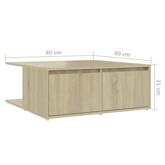 Salontafel 80x80x31 cm spaanplaat sonoma eikenkleurig MeubelReus