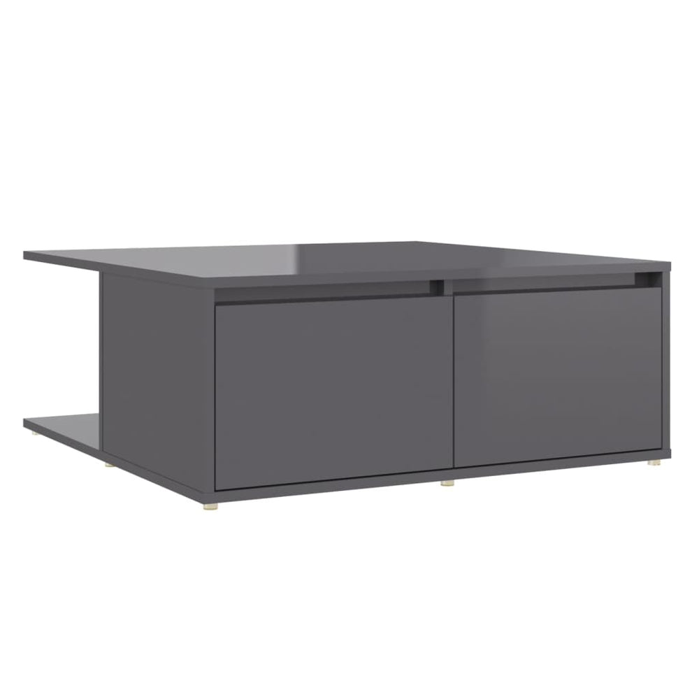 Salontafel 80x80x31 cm spaanplaat hoogglans grijs MeubelReus