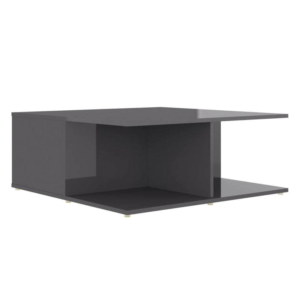 Salontafel 80x80x31 cm spaanplaat hoogglans grijs MeubelReus