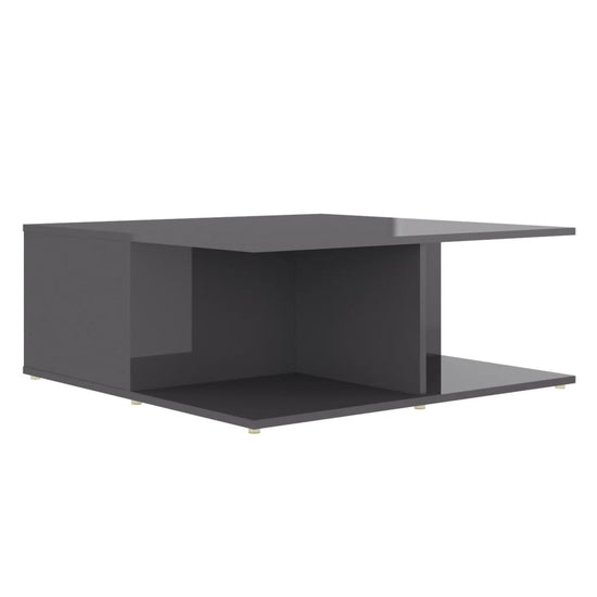 Salontafel 80x80x31 cm spaanplaat hoogglans grijs MeubelReus
