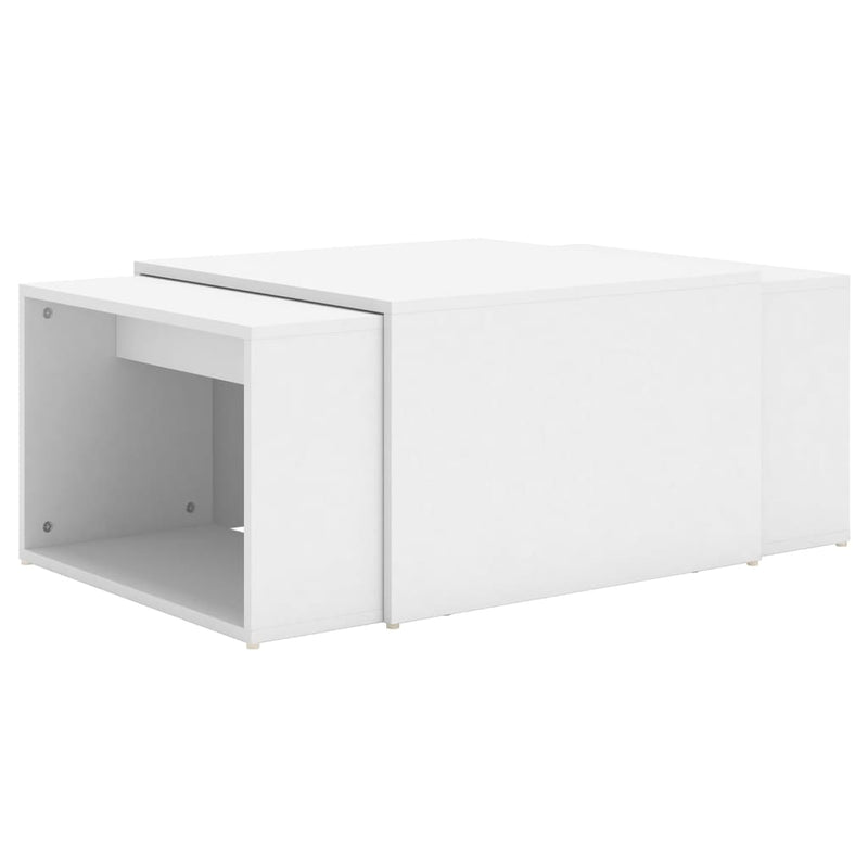 3-delige Salontafelset 60x60x38 cm bewerkt hout wit MeubelReus