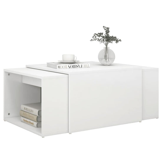 3-delige Salontafelset 60x60x38 cm bewerkt hout wit MeubelReus