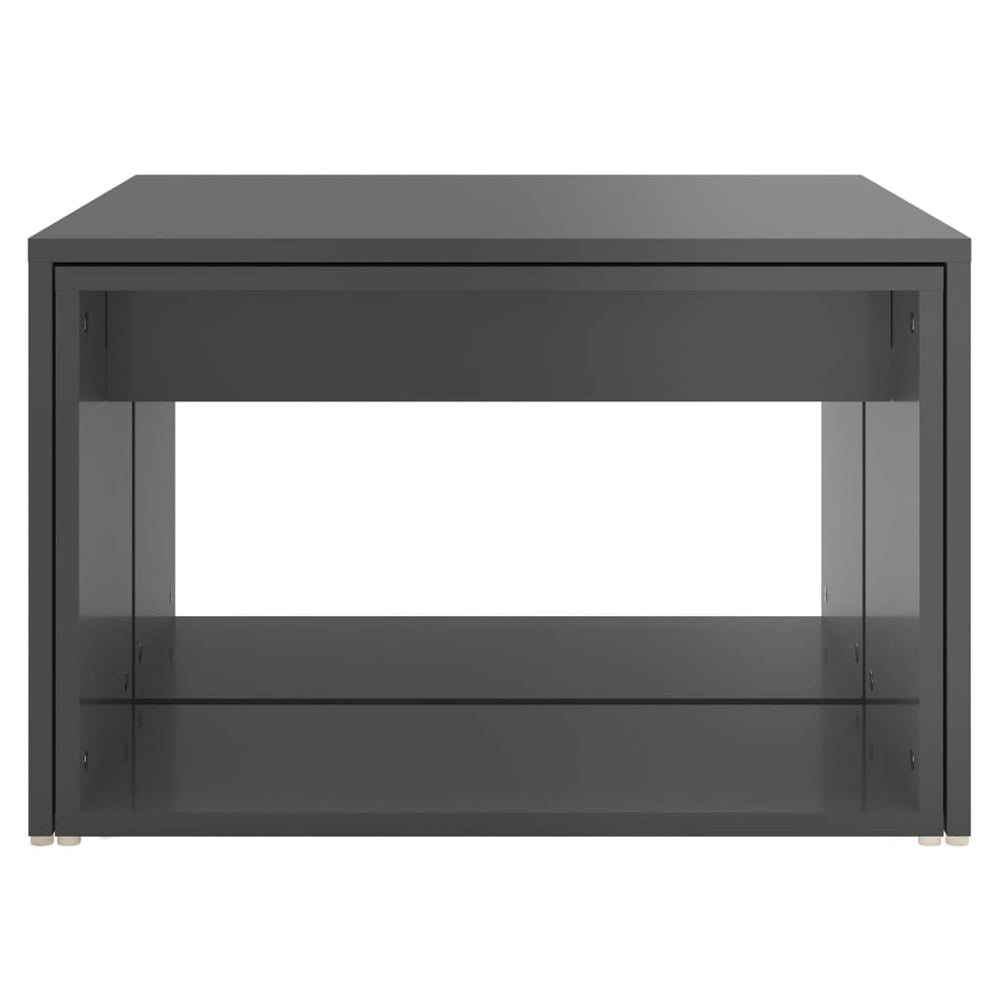 3-delige Salontafelset 60x60x38 cm hoogglans grijs MeubelReus