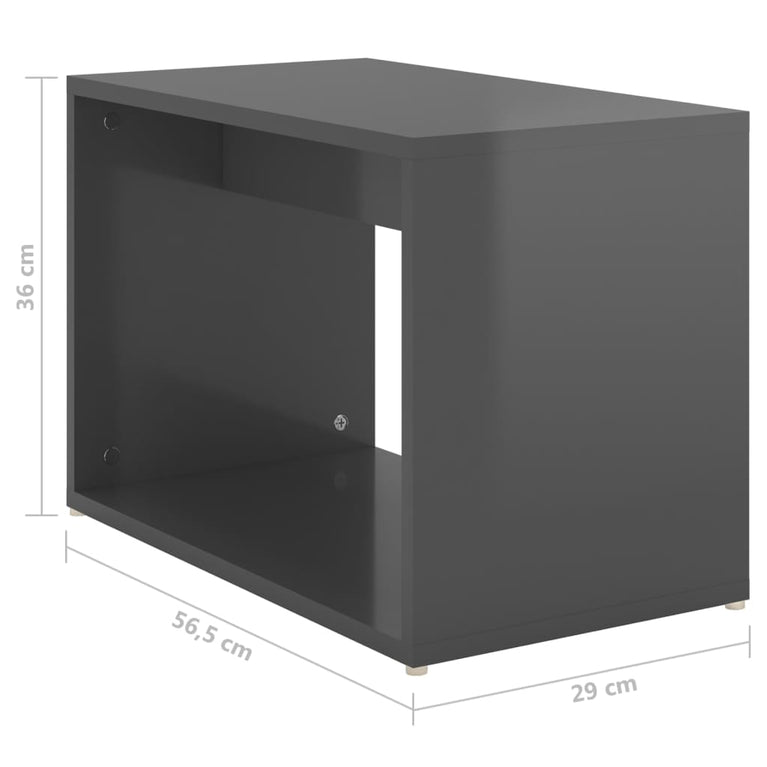 3-delige Salontafelset 60x60x38 cm hoogglans grijs MeubelReus