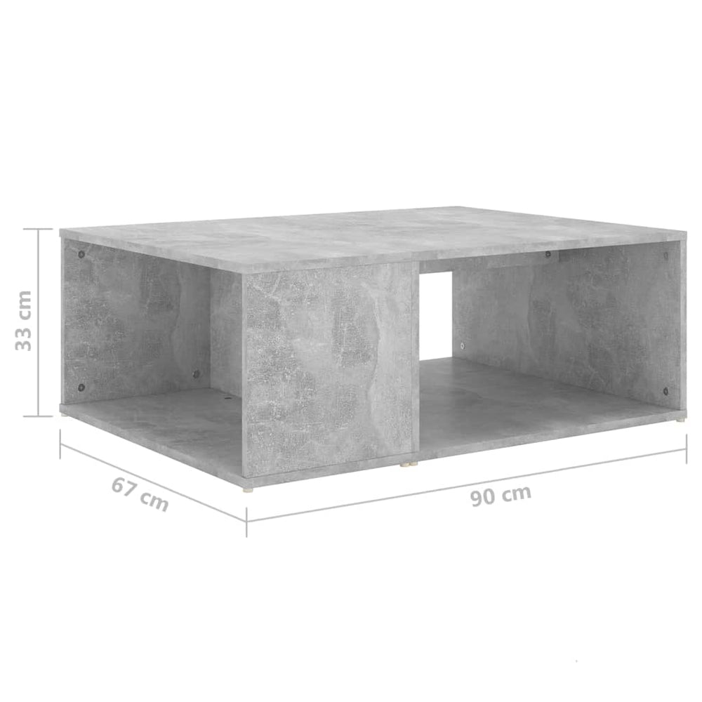 Salontafel 90x67x33 cm spaanplaat betongrijs MeubelReus