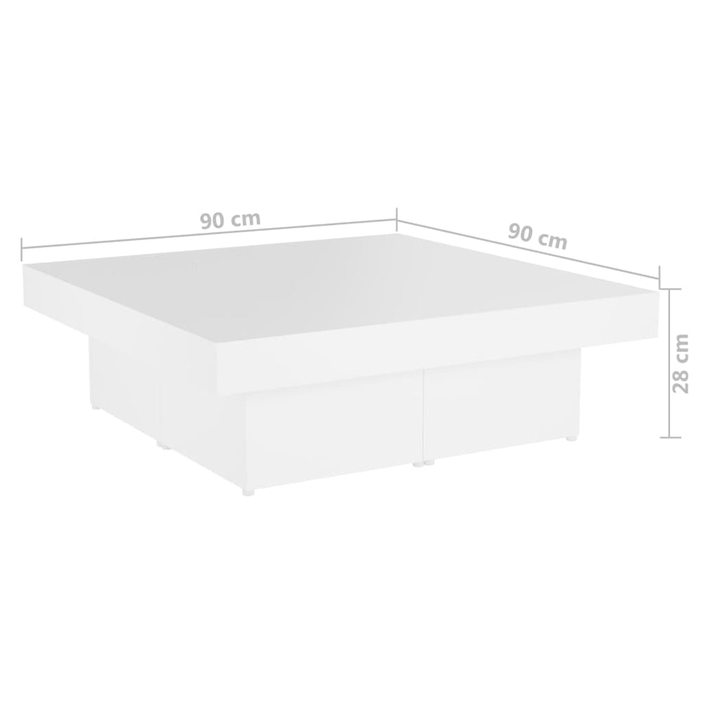 Salontafel 90x90x28 cm spaanplaat wit MeubelReus