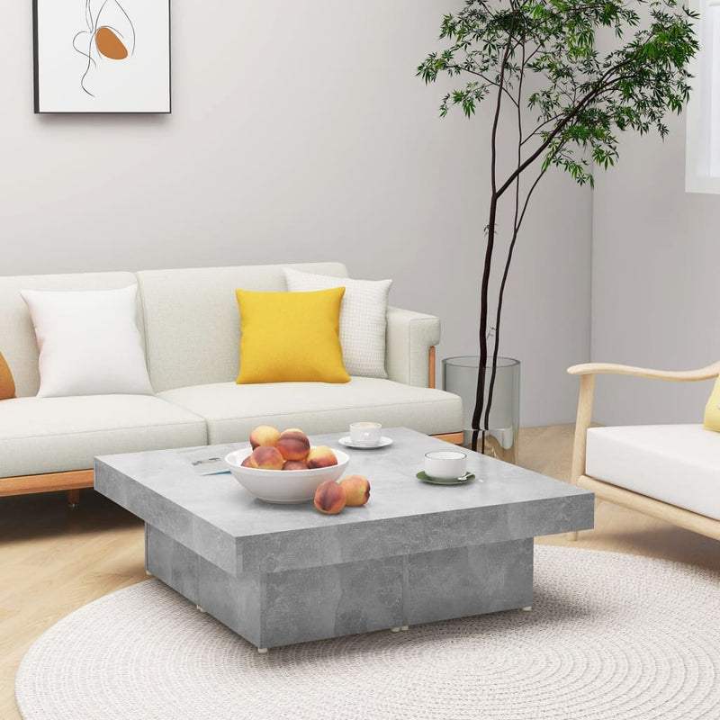 Salontafel 90x90x28 cm spaanplaat betongrijs MeubelReus