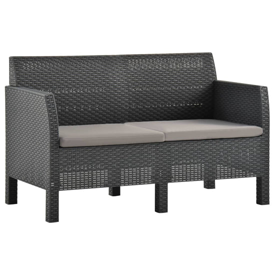 2-delige Loungeset met kussens PP rattan antracietkleurig MeubelReus