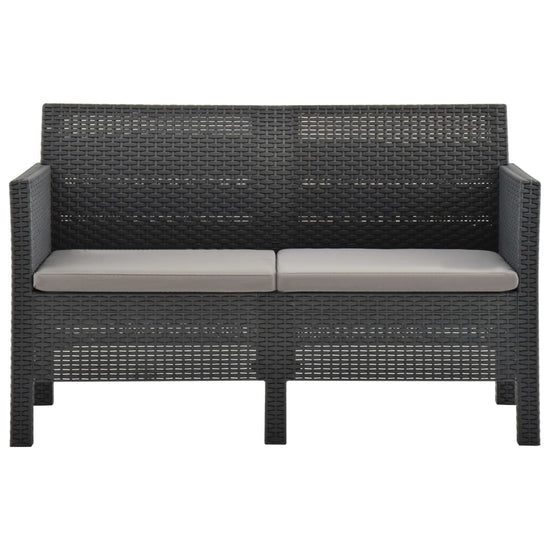 2-delige Loungeset met kussens PP rattan antracietkleurig MeubelReus