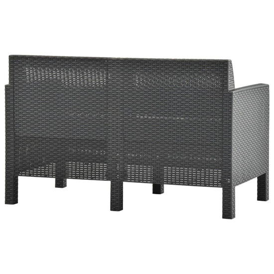 2-delige Loungeset met kussens PP rattan antracietkleurig MeubelReus