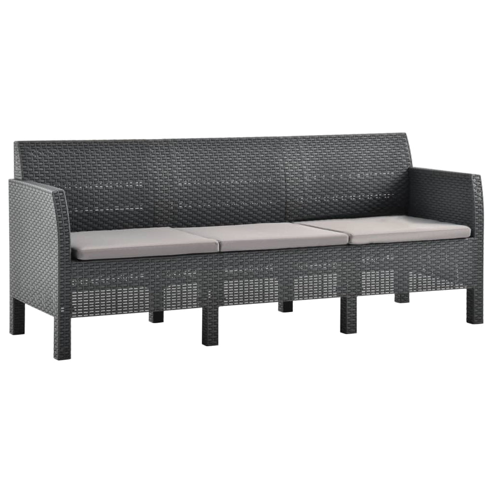 2-delige Loungeset met kussens PP rattan antracietkleurig MeubelReus