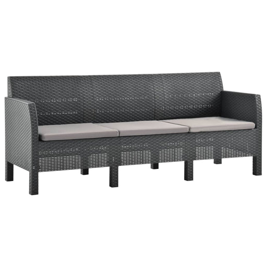 2-delige Loungeset met kussens PP rattan antracietkleurig MeubelReus