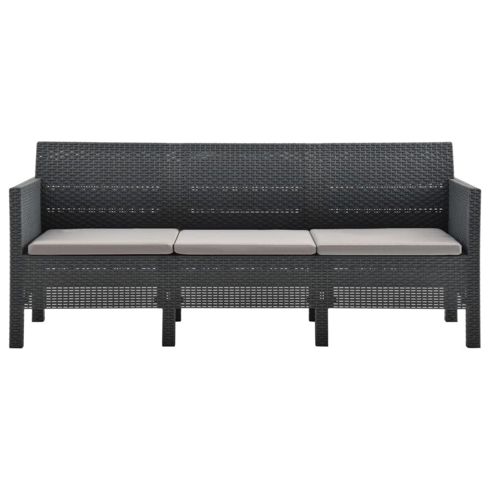 2-delige Loungeset met kussens PP rattan antracietkleurig MeubelReus