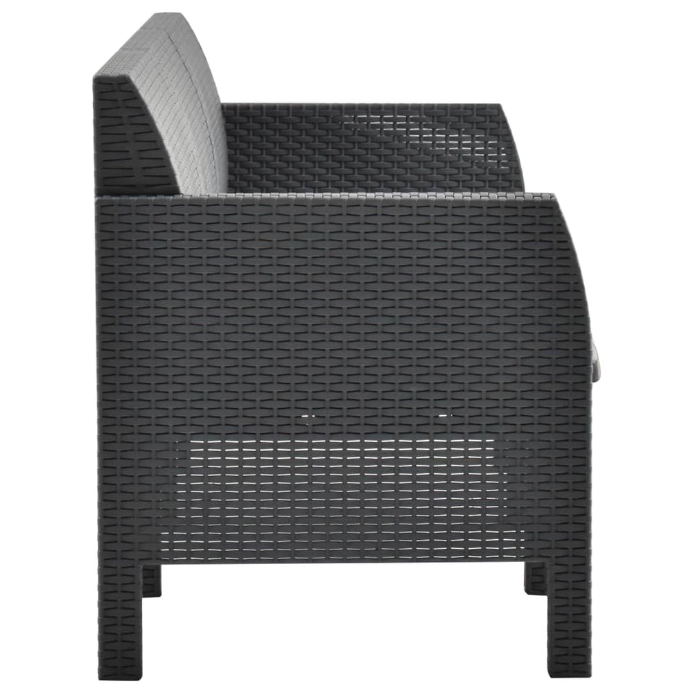 2-delige Loungeset met kussens PP rattan antracietkleurig MeubelReus
