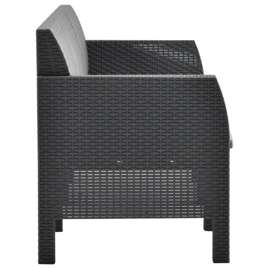 2-delige Loungeset met kussens PP rattan antracietkleurig MeubelReus