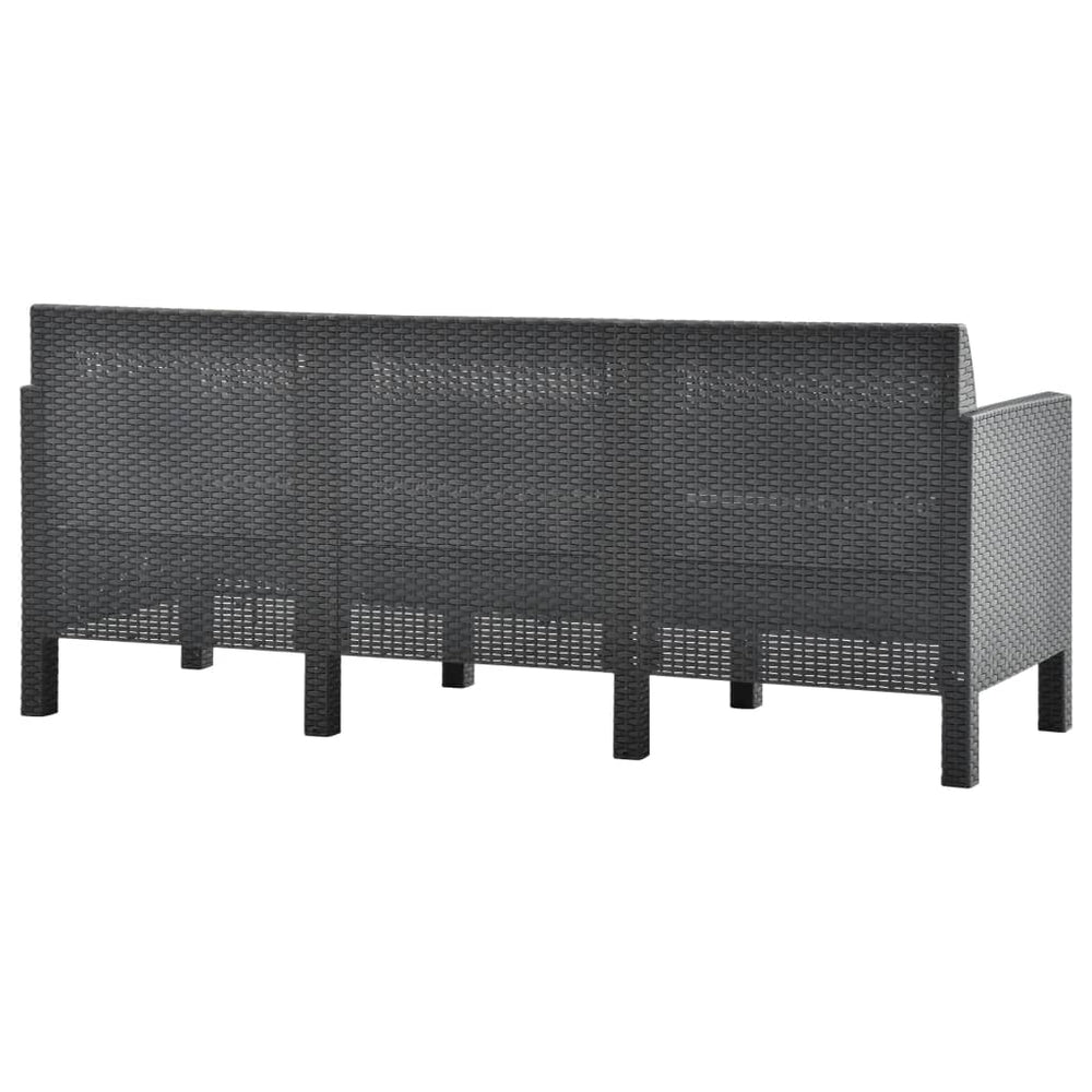 2-delige Loungeset met kussens PP rattan antracietkleurig MeubelReus
