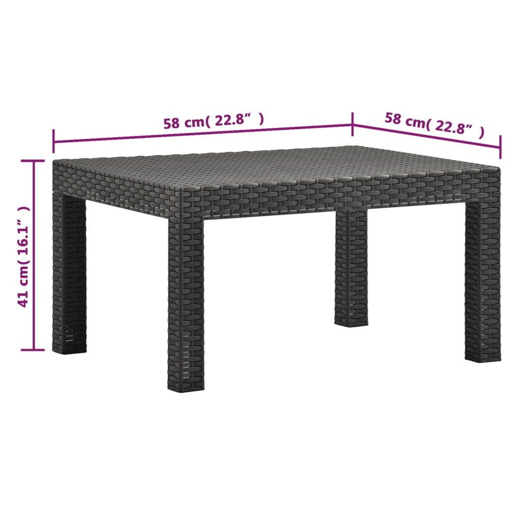 2-delige Loungeset met kussens PP rattan antracietkleurig MeubelReus