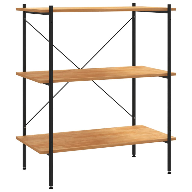 Opbergrek 3-laags 80x40x92 cm zwart en eikenkleurig MeubelReus
