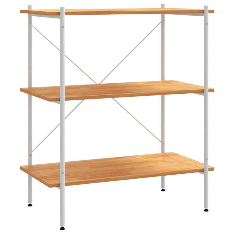 Opbergrek 3-laags 80x40x92 cm wit en eikenkleurig