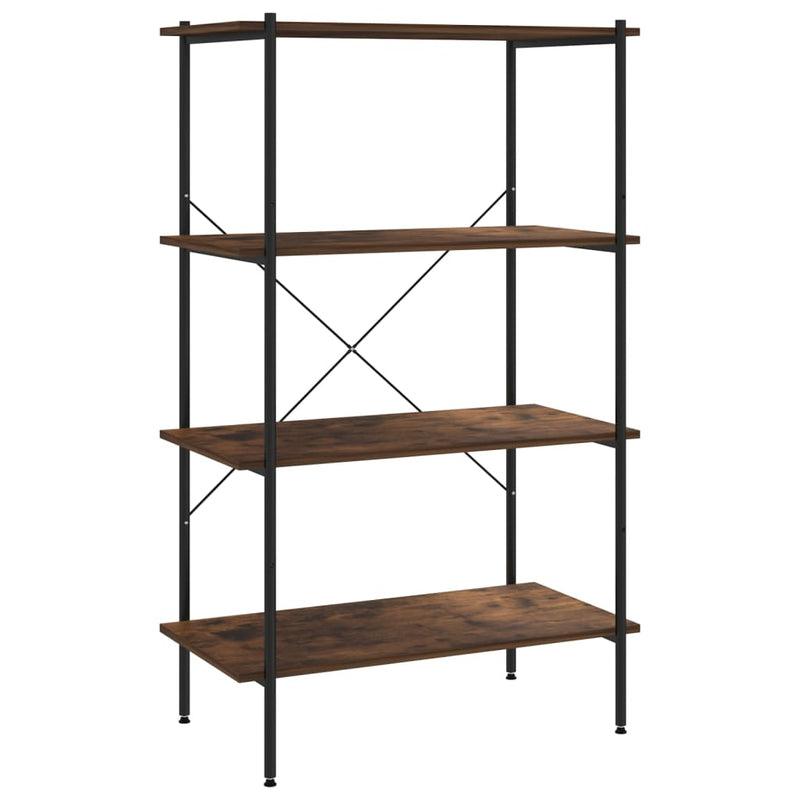 Opbergrek 4-laags 80x40x130 cm zwart en donkerhoutkleurig MeubelReus