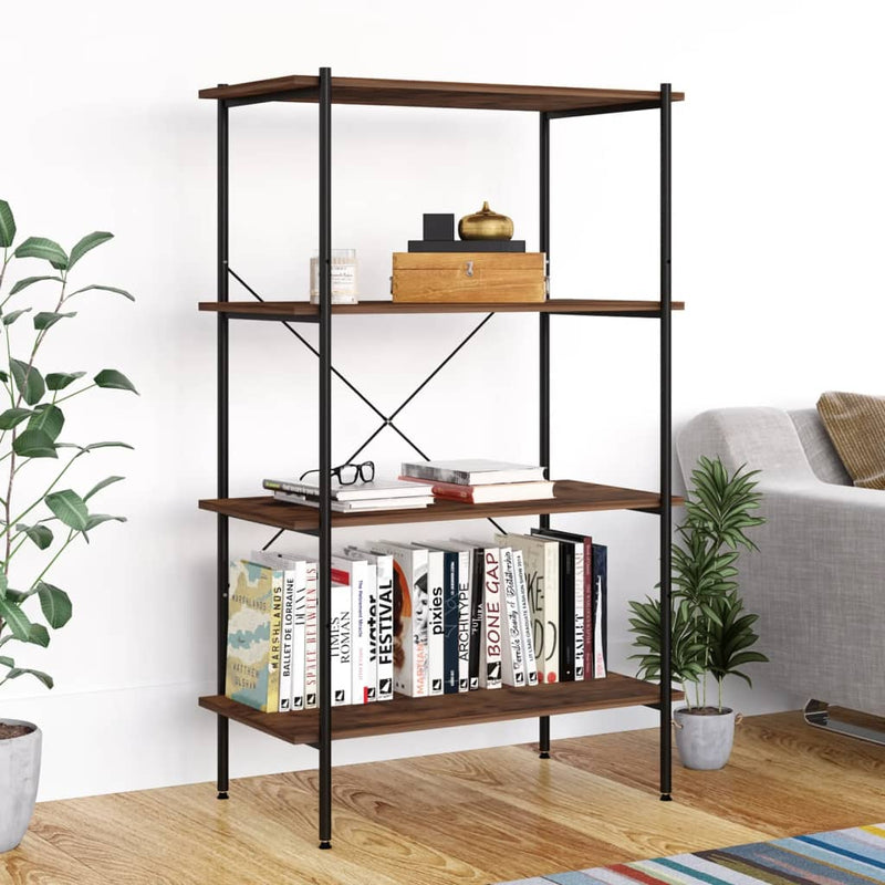 Opbergrek 4-laags 80x40x130 cm zwart en donkerhoutkleurig MeubelReus