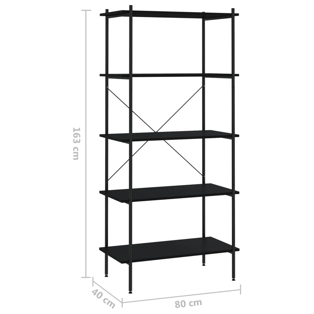 Opbergrek 5-laags 80x40x163 cm zwart MeubelReus
