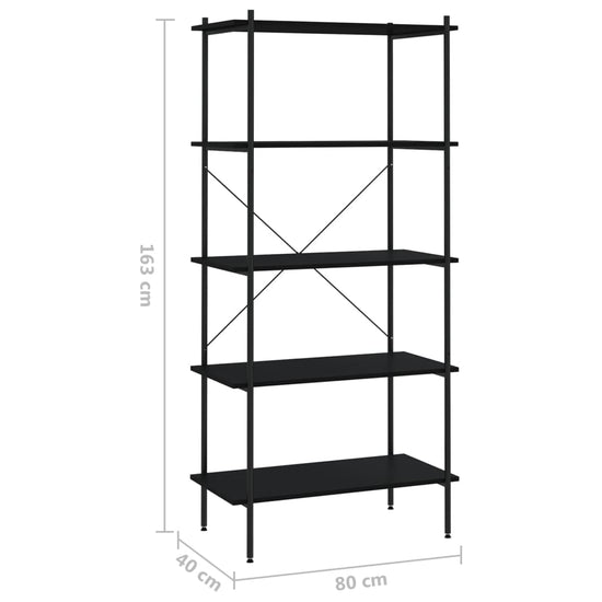 Opbergrek 5-laags 80x40x163 cm zwart MeubelReus
