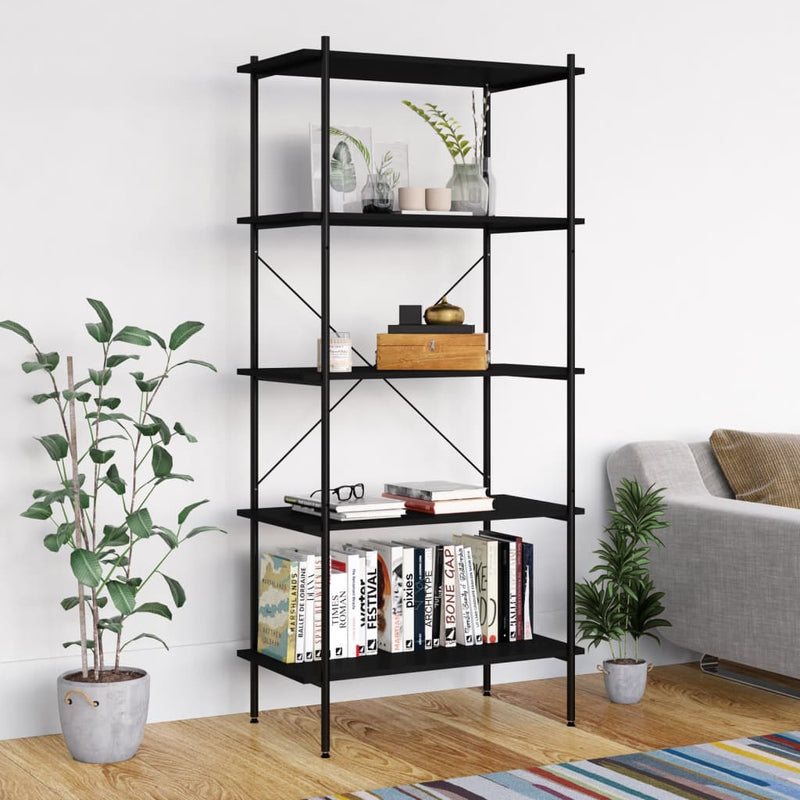 Opbergrek 5-laags 80x40x163 cm zwart MeubelReus